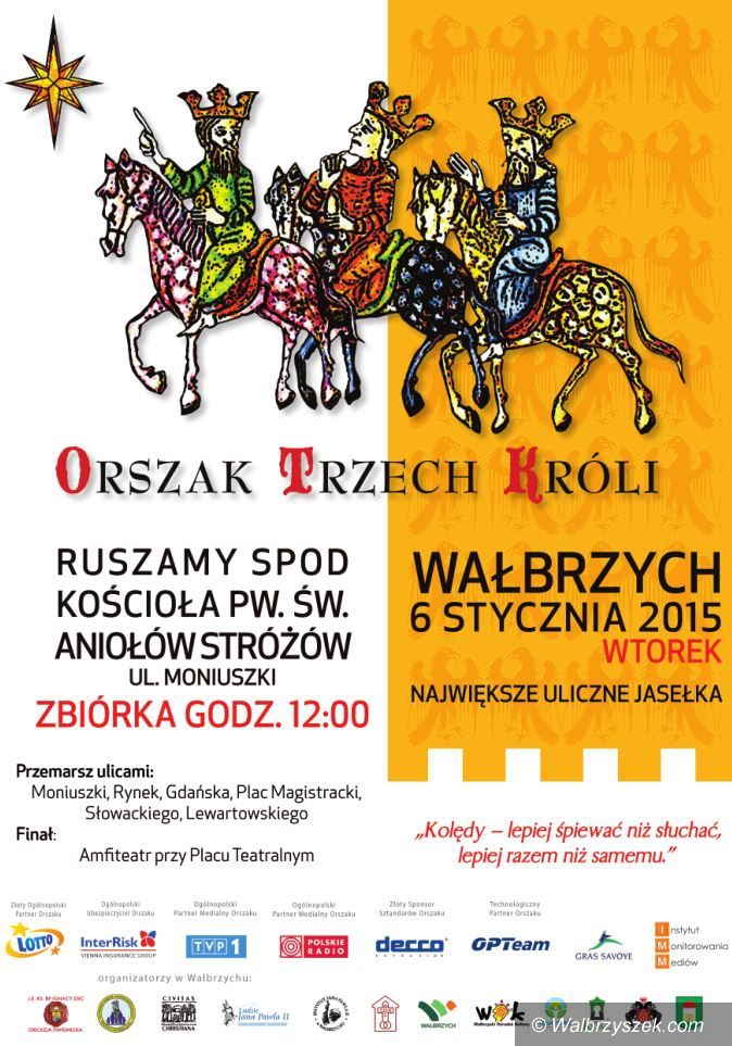 Wałbrzych: Orszak Trzech Króli już jutro w Wałbrzychu