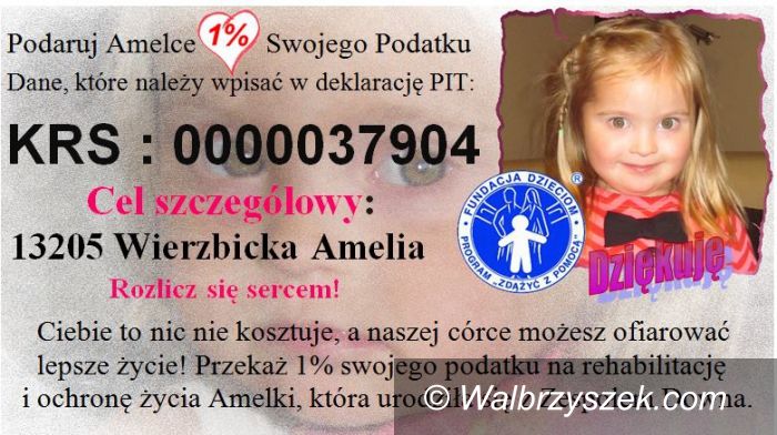 Wałbrzych: Podaruj Amelce 1 procent swojego podatku