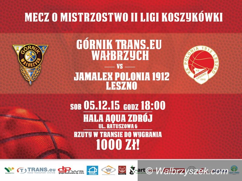 Wałbrzych: II liga koszykówki: Przyjeżdża lider