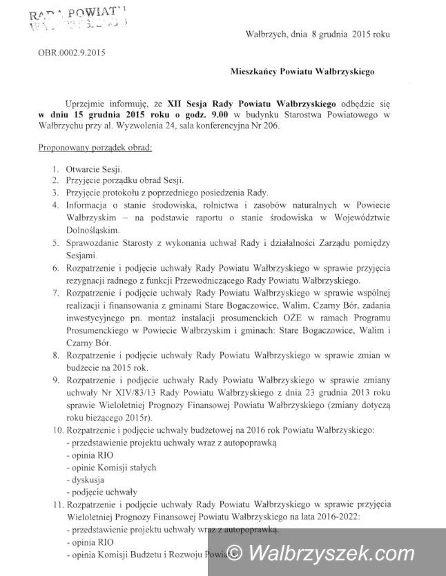 powiat wałbrzyski: Nadzwyczaj ciekawa sesja w powiecie wałbrzyskim