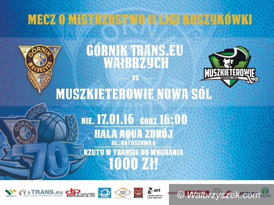 Wałbrzych: II liga koszykówki: Z Muszkieterami w niedzielę