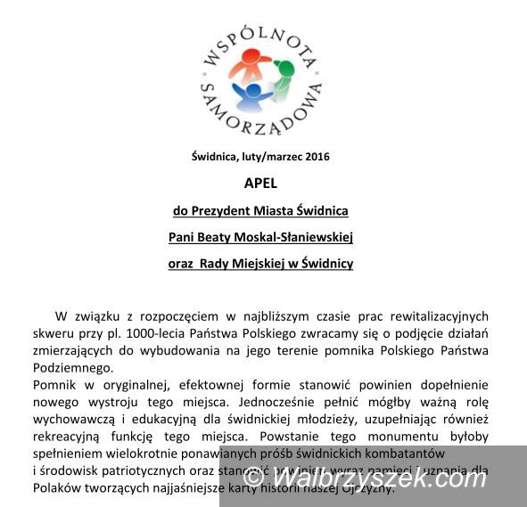 Świdnica: Świdnica: Czy powstanie Pomnik Polskiego Państwa Podziemnego?