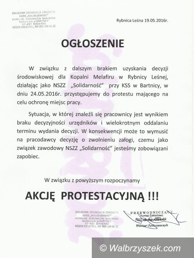 REGION, Rybnica Leśna: Będą protestować