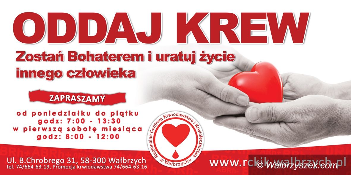 Wałbrzych: Zapotrzebowanie na krew wciąż jest bardzo duże