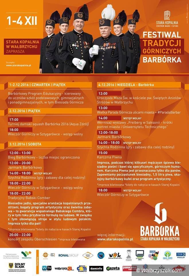 Wałbrzych: Festiwal Tradycji Górniczych Barbórka w Wałbrzychu bogaty w wydarzenia