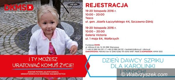 Wałbrzych: Jutro i pojutrze trwać będzie akcja rejestracji dawców szpiku