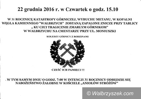 Wałbrzych: Upamiętnią śmierć walbrzyskich górników