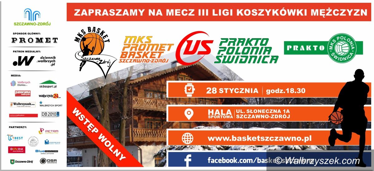Szczawno Zdrój: III liga koszykówki: Zagramy z Prakto–Polonią