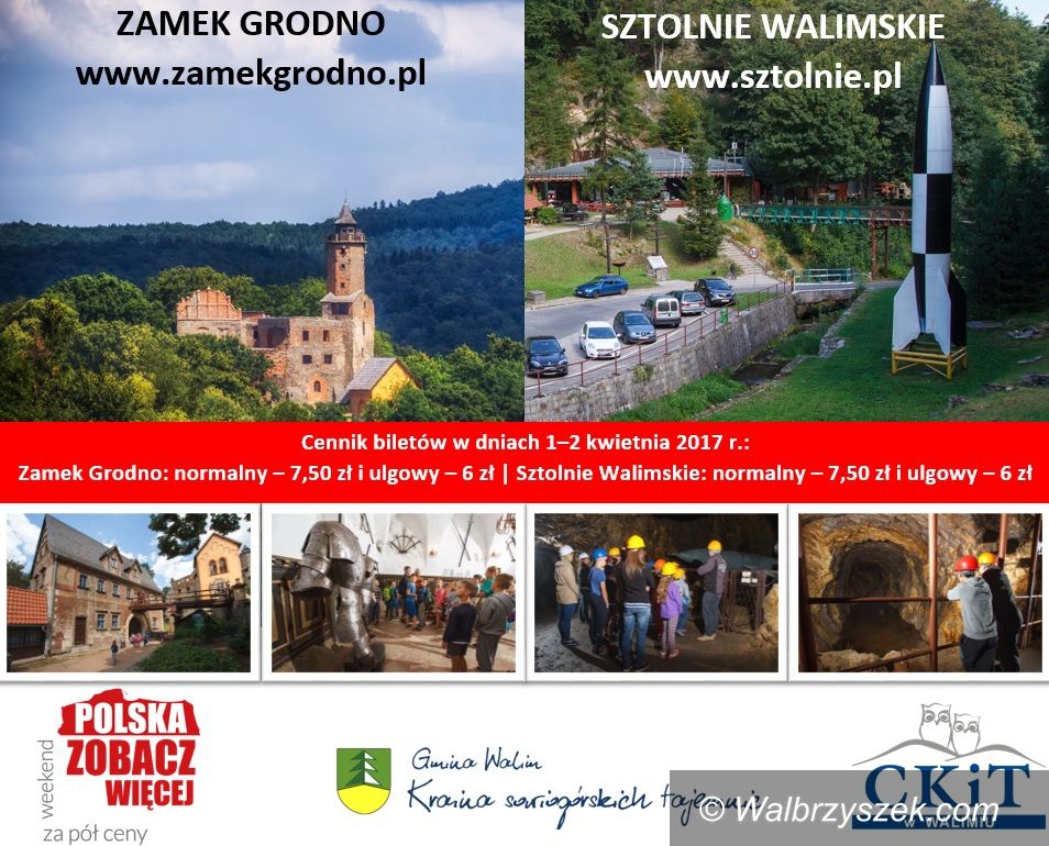 REGION, Walim: Zamek Grodno i Sztolnie Walimskie za pół ceny
