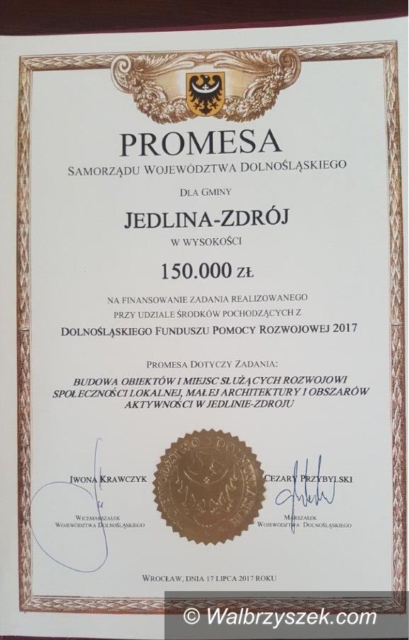 REGION, Jedlina-Zdrój: Promesa dla Jedliny–Zdroju