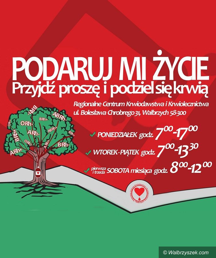 Wałbrzych/REGION: Krew potrzebna od zaraz