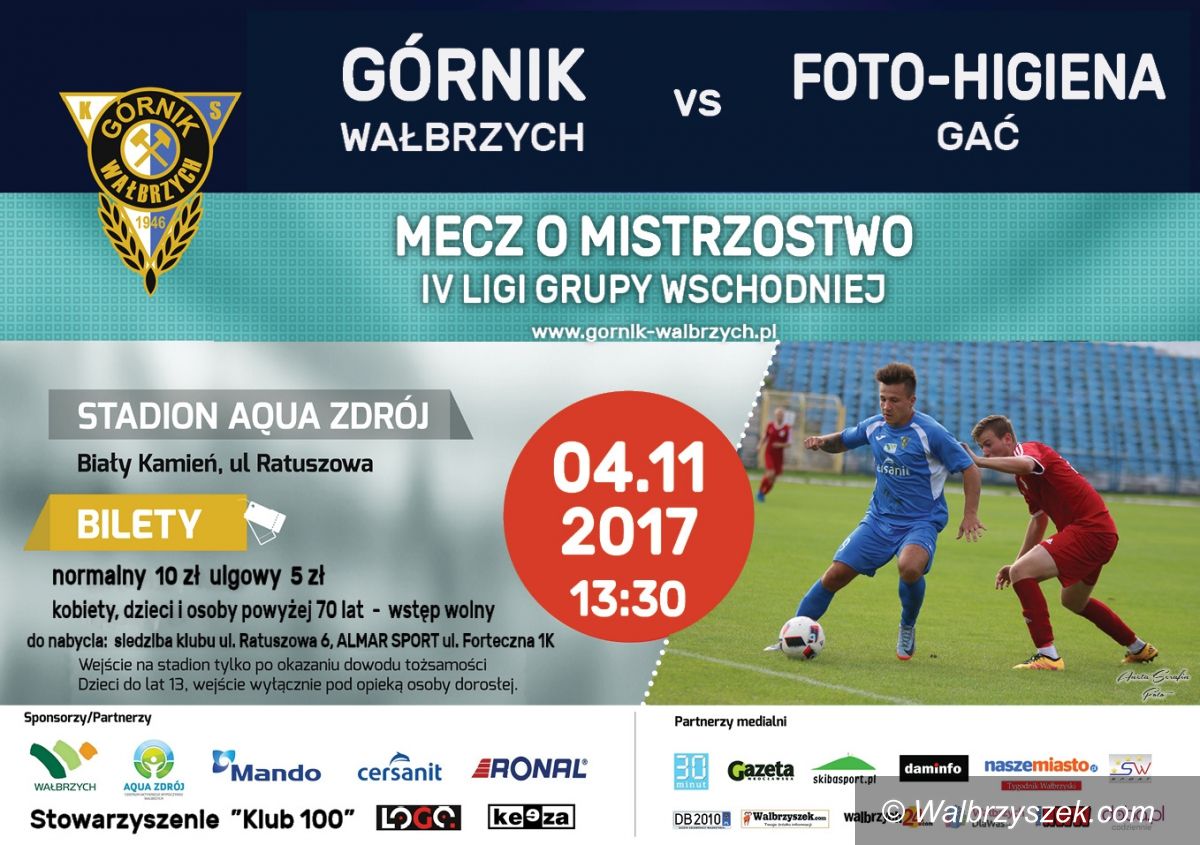 Wałbrzych: IV liga piłkarska: Lider z wizytą w Wałbrzychu