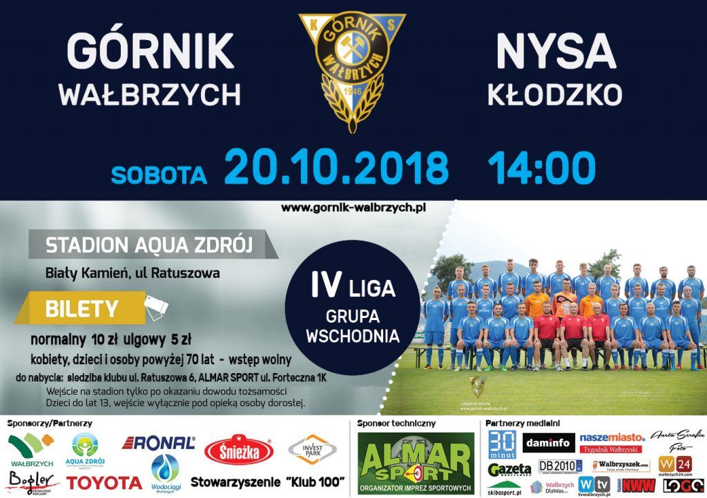 Wałbrzych: IV liga piłkarska: O trzy punkty z Nysą