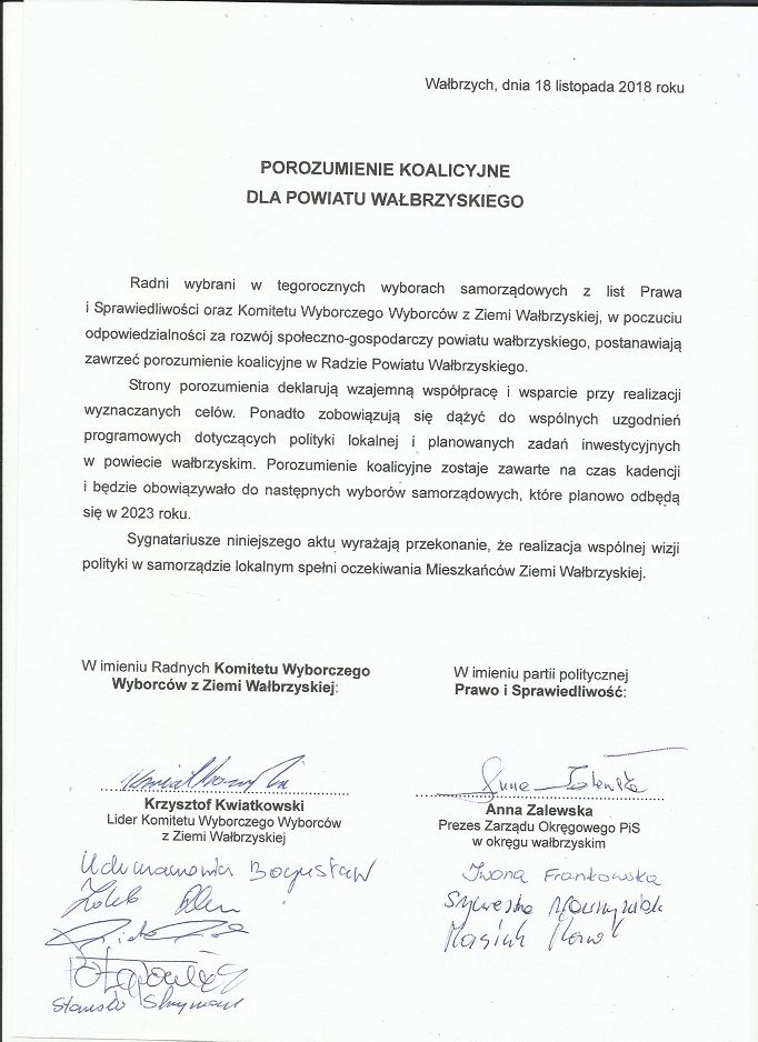 powiat wałbrzyski: A w powiecie po staremu. Dotychczasowa opozycja nadal w opozycji...