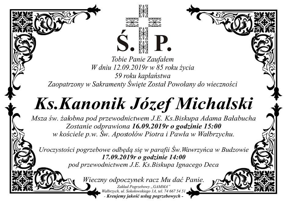 Wałbrzych/REGION: Zmarł kanonik