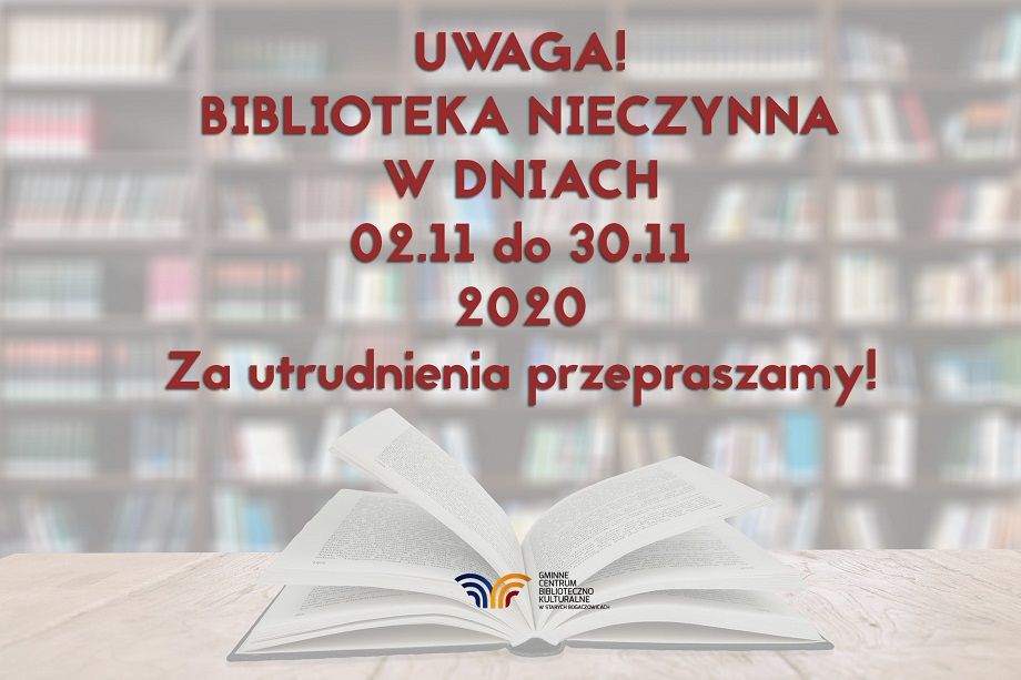 REGION, Stare Bogaczowice: Biblioteka będzie nieczynna