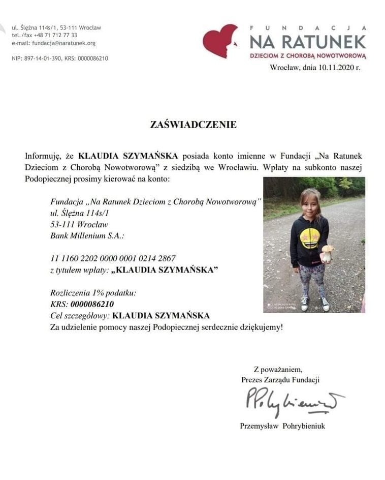 REGION, Głuszyca: Pomoc dla Klaudii