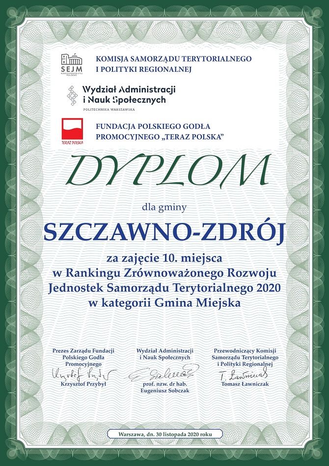 REGION, Szczawno-Zdrój: Wyróżnienie dla Szczawna