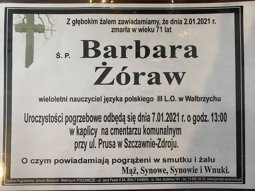Wałbrzych: Odeszła zasłużona nauczycielka