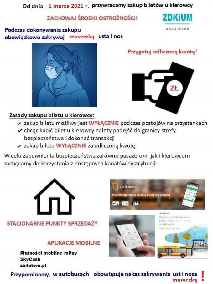 Wałbrzych/powiat wałbrzyski: Bilet kupisz u kierowcy