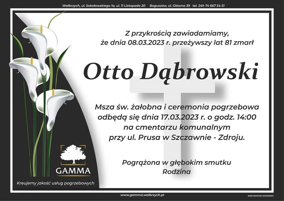 Wałbrzych/REGION: Zmarł Otto Dąbrowski