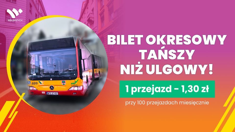 Wałbrzych: Bilet okresowy – tańszy niż ulgowy