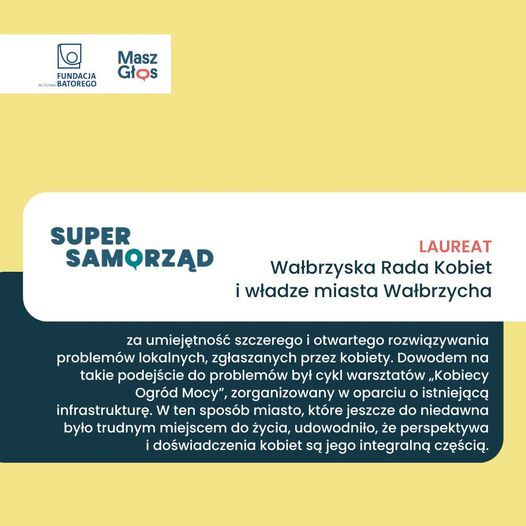 Wałbrzych/Kraj: Wałbrzyska Rada Kobiet z nagrodą