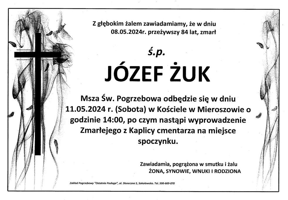 Wałbrzych: Zmarł Józef Żuk