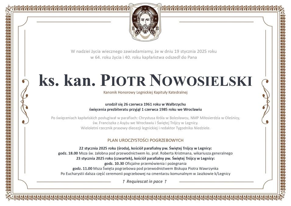 Wałbrzych/REGION: Zmarł ksiądz Nowosielski