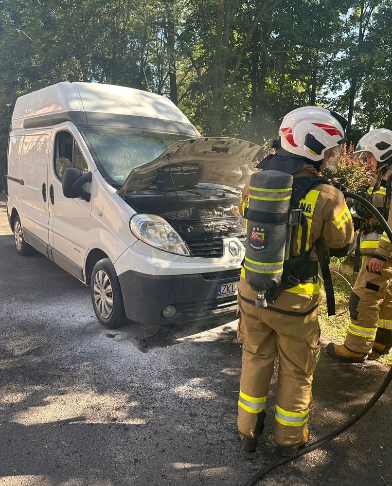 REGION, Boguszów-Gorce: Pożar samochodu dostawczego