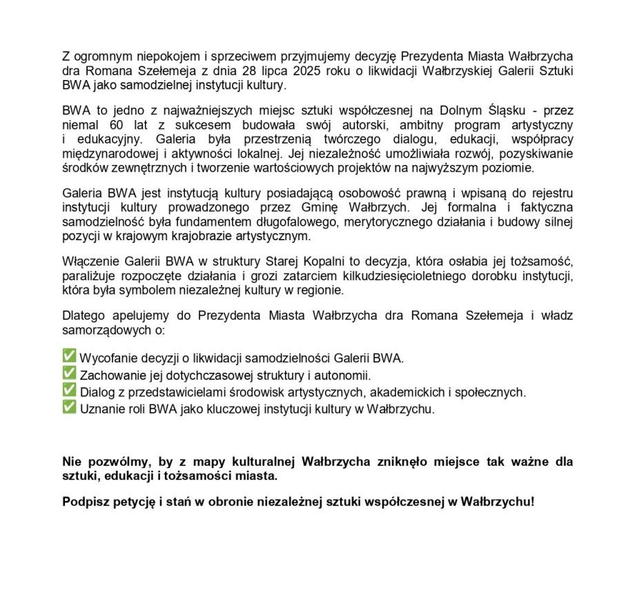Wałbrzych: List otwarty do prezydenta miasta