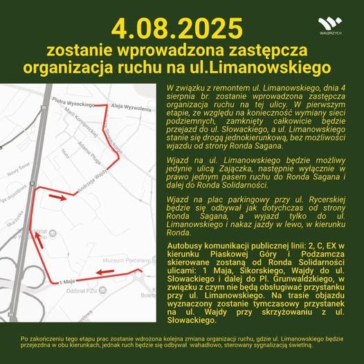 Wałbrzych: Zastępcza organizacja ruchu