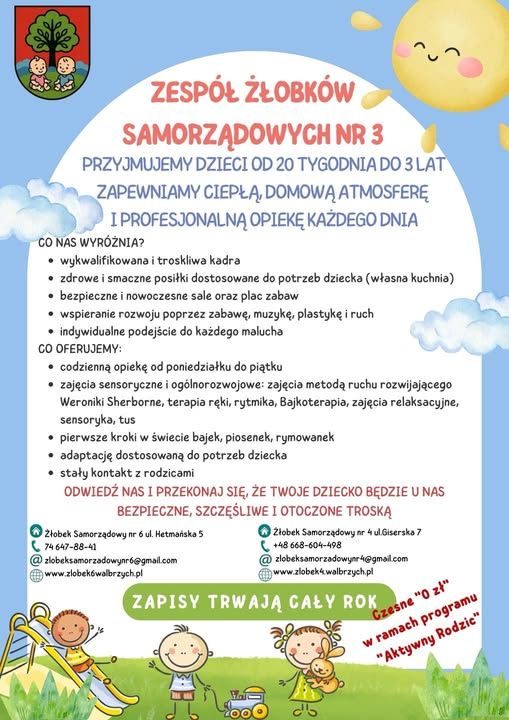Wałbrzych: Trwa rekrutacja do żłobków