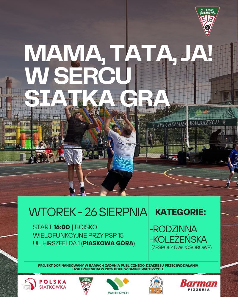 Wałbrzych: Weź mamę lub tatę i zagraj z nami w siatę!