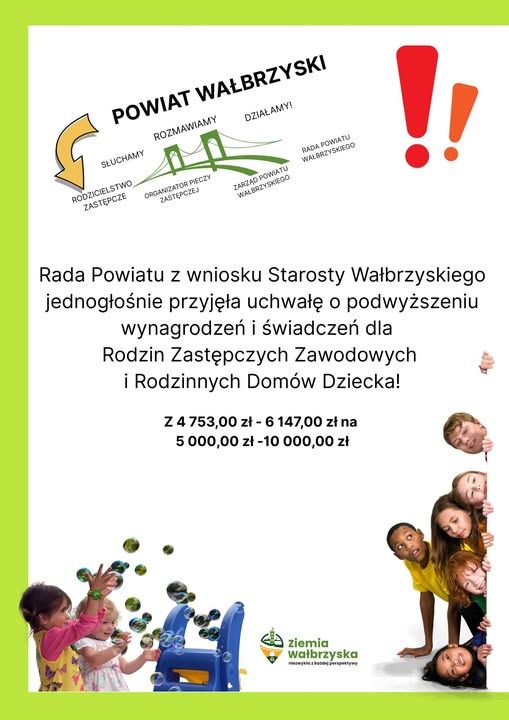 powiat wałbrzyski: Więcej dla rodzin zastępczych