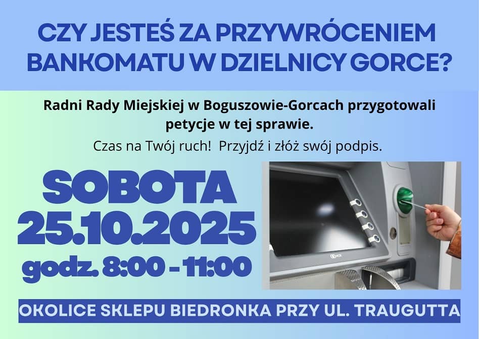 REGION, Boguszów-Gorce: Mieszkańcy Gorc domagają się bankomatu