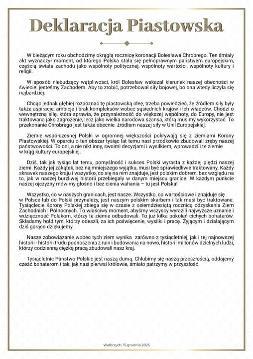 Wałbrzych/Kraj: Deklaracja Piastowska