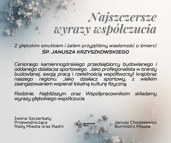 REGION, Kamienna Góra: Zmarł Janusz Krzyszkowski