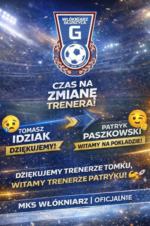 Głuszyca: Zmiany we Włókniarzu. Paszkowski zastąpi Idziaka