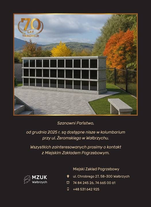 Wałbrzych: Nowe kolumbarium w Wałbrzychu