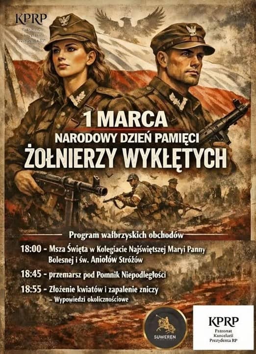 Wałbrzych: Obchody Święta Żołnierzy Wyklętych pod patronatem Prezydenta RP