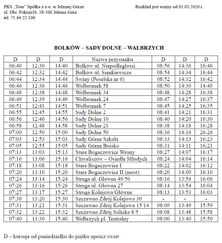 Wałbrzych/REGION: Nowe połączenie autobusowe