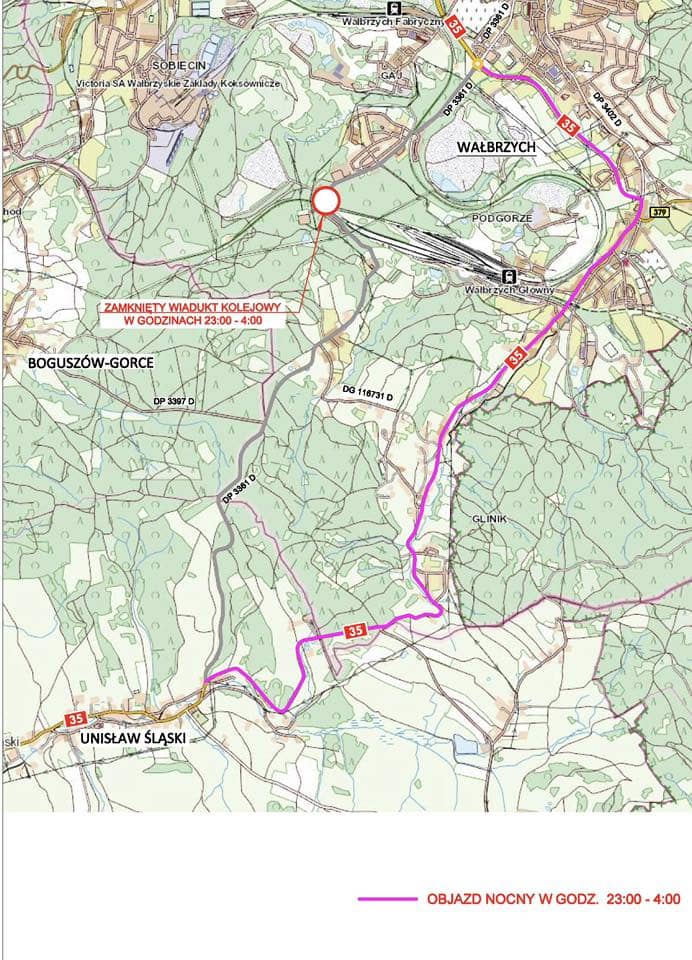 Wałbrzych: Nocne utrudnienia w ruchu