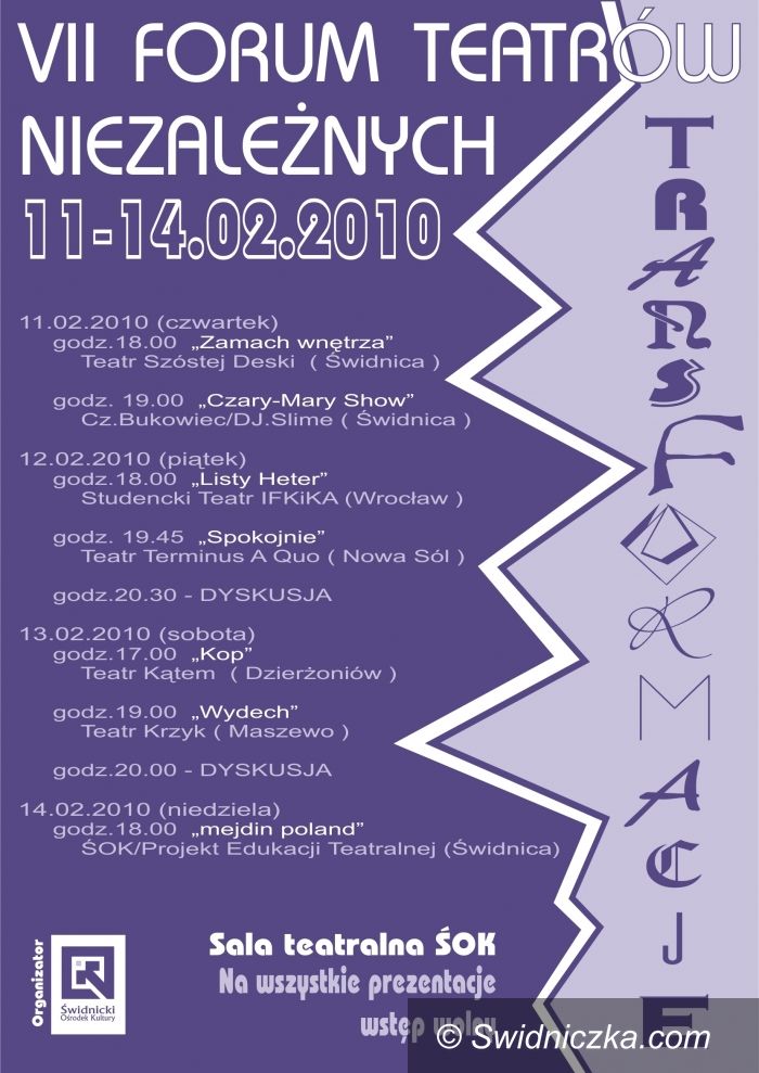 Świdnica: VII Forum Teatrów Niezależnych „Transformacje” coraz bliżej