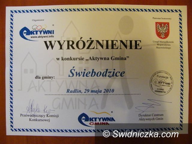 Świebodzice: Wyróżnienie za aktywność