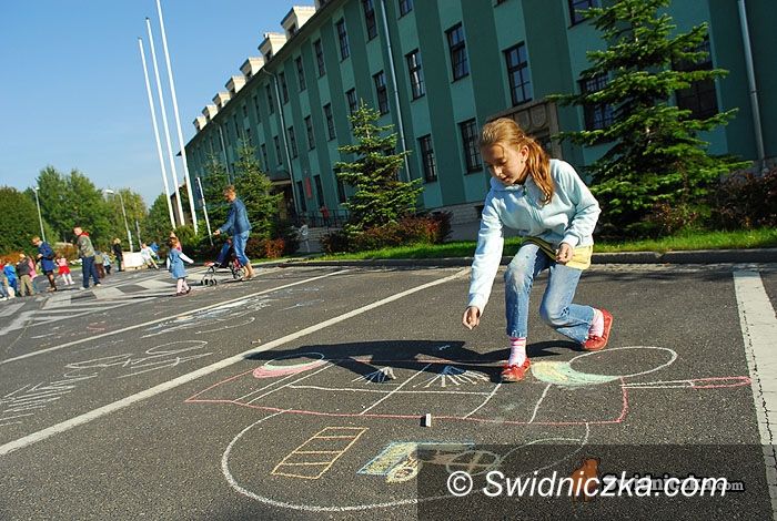 Świdnica: Tekturowe auta przed magistratem