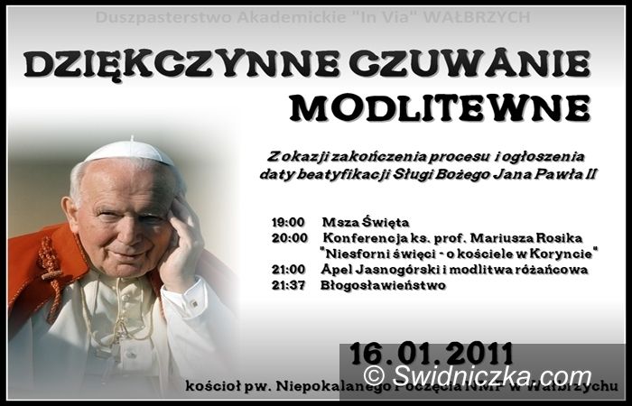 Wałbrzych: Niesforni święci z modlitewnym czuwaniem