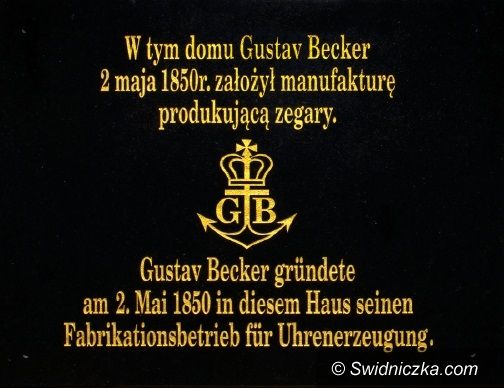 Świebodzice: Manufaktura Beckera z pamiątkową tablicą