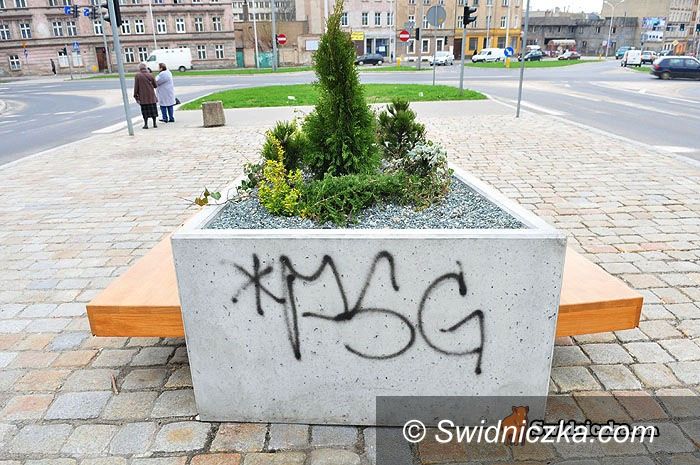 Świdnica: Wandale grasują – kwietniki wymalowane