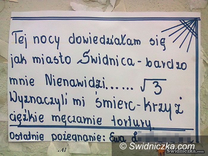 Świdnica: Tajemniczy nekrolog